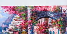 Load image into Gallery viewer, Positano painting,Italian painter &quot;Blooming in the alleyway&quot; original painter Ernesto De Michele
