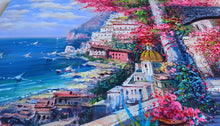 Load image into Gallery viewer, Positano painting,Italian painter &quot;Blooming in the alleyway&quot; original painter Ernesto De Michele
