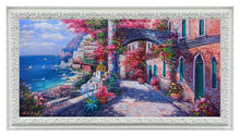 Load image into Gallery viewer, Positano painting,Italian painter &quot;Blooming in the alleyway&quot; original painter Ernesto De Michele
