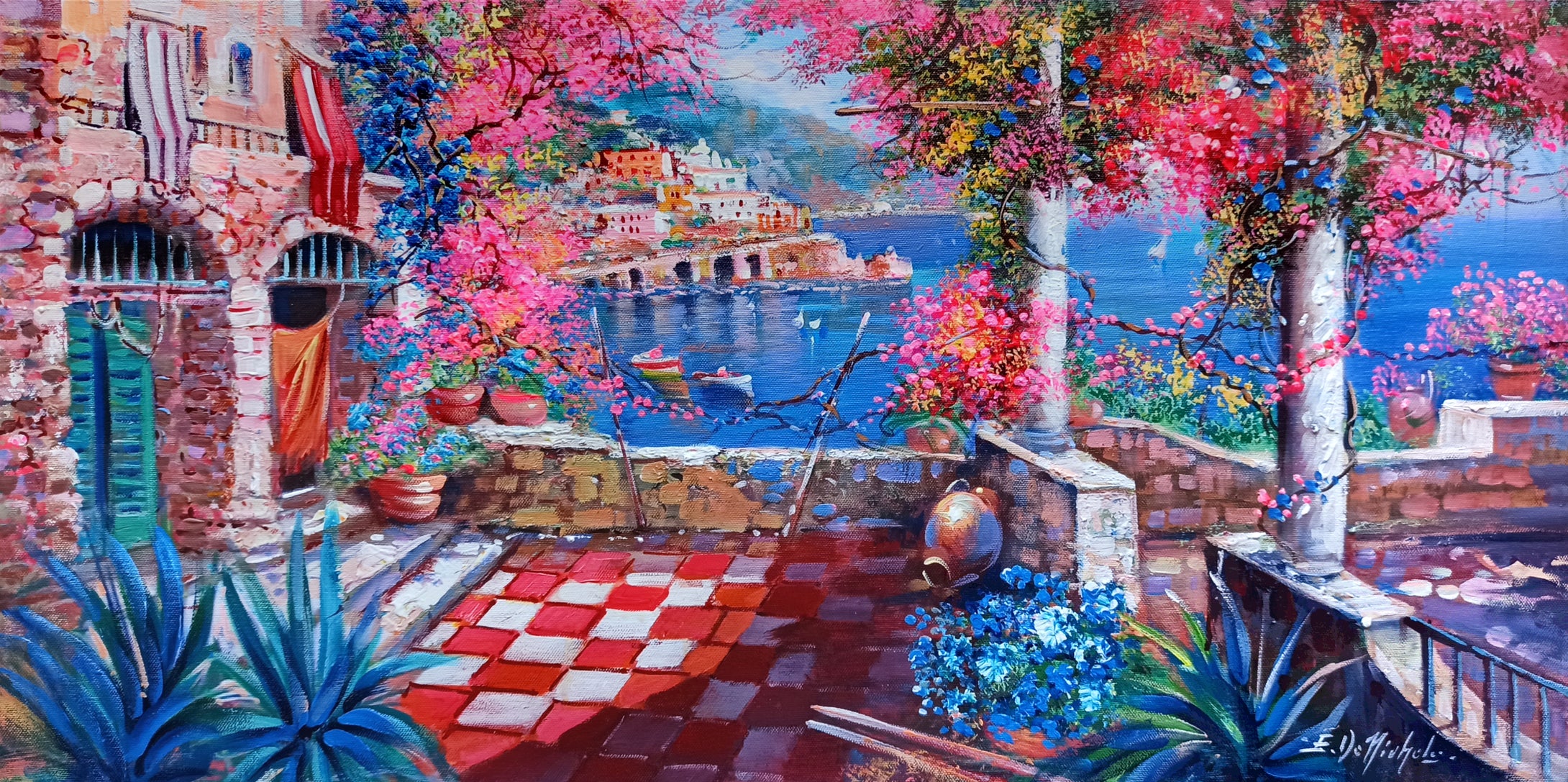 Amalfi painting,Italian painter 