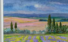 Load image into Gallery viewer, Tuscany painting by Biagio Chiesi painter &quot;Flowery impressionist landscape&quot; original Italian Toscana
