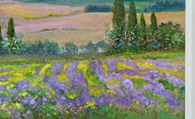 Load image into Gallery viewer, Tuscany painting by Biagio Chiesi painter &quot;Flowery impressionist landscape&quot; original Italian Toscana
