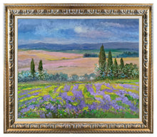 Load image into Gallery viewer, Tuscany painting by Biagio Chiesi painter &quot;Flowery impressionist landscape&quot; original Italian Toscana
