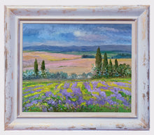 Load image into Gallery viewer, Tuscany painting by Biagio Chiesi painter &quot;Flowery impressionist landscape&quot; original Italian Toscana
