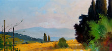 Load image into Gallery viewer, Tuscany painting Andrea Borella painter &quot;In the summer&quot; landscape original canvas artwork Italy

