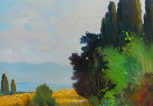 Tuscany painting Andrea Borella painter "In the summer" landscape original canvas artwork Italy
