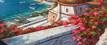 Load image into Gallery viewer, Positano painting, &quot;Vertical view of the coast&quot; original by Ernesto De Michele Amalfitan Coast
