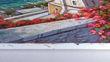 Load image into Gallery viewer, Positano painting, &quot;Vertical view of the coast&quot; original by Ernesto De Michele Amalfitan Coast
