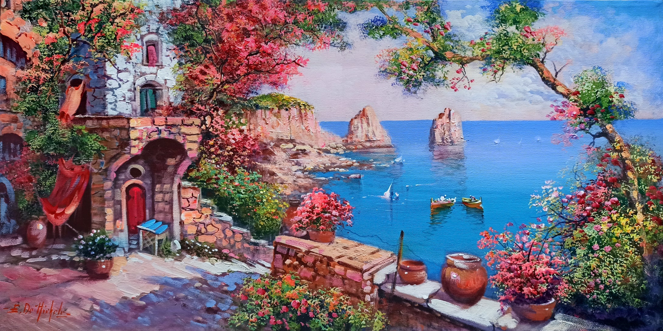 Capri painting,Italian painter 