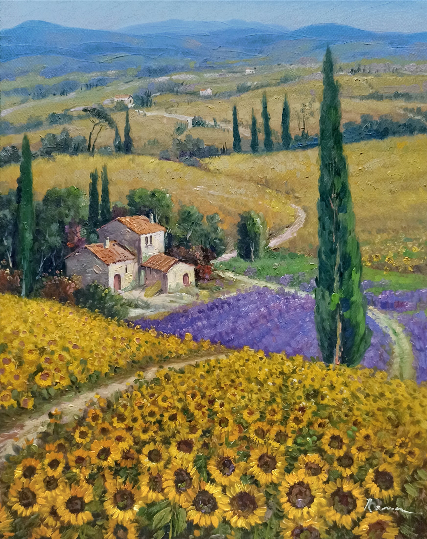 Tuscany painting, by Domenico Ronca 