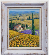 Load image into Gallery viewer, Tuscany painting, by Domenico Ronca &quot;The flowery path&quot;,Toscana landscape,original Italian, oil canvas
