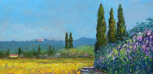 Load image into Gallery viewer, Tuscany painting by Biagio Chiesi painter &quot;A summer day&quot; original Italian Toscana landscape
