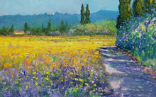 Load image into Gallery viewer, Tuscany painting by Biagio Chiesi painter &quot;A summer day&quot; original Italian Toscana landscape
