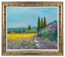 Load image into Gallery viewer, Tuscany painting by Biagio Chiesi painter &quot;A summer day&quot; original Italian Toscana landscape
