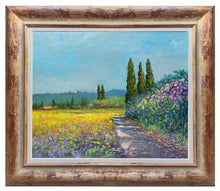 Load image into Gallery viewer, Tuscany painting by Biagio Chiesi painter &quot;A summer day&quot; original Italian Toscana landscape
