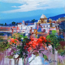 Load image into Gallery viewer, Amalfitan Coast painting,&quot;Flowering in the village&quot; by Mario Smeraglia,Italian painter,original Italy landscape
