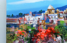 Load image into Gallery viewer, Amalfitan Coast painting,&quot;Flowering in the village&quot; by Mario Smeraglia,Italian painter,original Italy landscape
