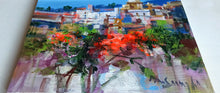 Load image into Gallery viewer, Amalfitan Coast painting,&quot;Flowering in the village&quot; by Mario Smeraglia,Italian painter,original Italy landscape
