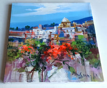 Load image into Gallery viewer, Amalfitan Coast painting,&quot;Flowering in the village&quot; by Mario Smeraglia,Italian painter,original Italy landscape
