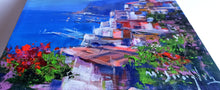 Load image into Gallery viewer, Amalfitan Coast painting,&quot;The blue coast&quot; by Mario Smeraglia,Italian painter,original Italy landscape (copia)
