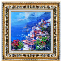 Load image into Gallery viewer, Amalfitan Coast painting,&quot;The blue coast&quot; by Mario Smeraglia,Italian painter,original Italy landscape (copia)
