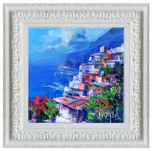 Load image into Gallery viewer, Amalfitan Coast painting,&quot;The blue coast&quot; by Mario Smeraglia,Italian painter,original Italy landscape (copia)
