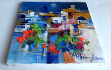 Load image into Gallery viewer, Amalfitan Coast painting,&quot;Full moon on the village&quot; by Mario Smeraglia,Italian painter,original Italy landscape
