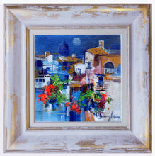 Load image into Gallery viewer, Amalfitan Coast painting,&quot;Full moon on the village&quot; by Mario Smeraglia,Italian painter,original Italy landscape
