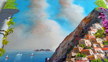 Load image into Gallery viewer, Positano painting, by Italian painter Silvio Valli &quot;Window on the coast&quot;,Italian painting,Amalfitan Coast
