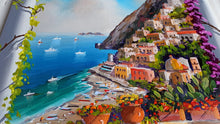 Load image into Gallery viewer, Positano painting, by Italian painter Silvio Valli &quot;Window on the coast&quot;,Italian painting,Amalfitan Coast
