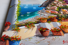 Load image into Gallery viewer, Positano painting, by Italian painter Silvio Valli &quot;Window on the coast&quot;,Italian painting,Amalfitan Coast
