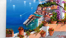 Load image into Gallery viewer, Sorrento painting, by Italian painter Silvio Valli &quot;Pointview on the gulf&quot;,Italian painting,Amalfitan Coast
