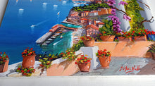 Load image into Gallery viewer, Sorrento painting, by Italian painter Silvio Valli &quot;Pointview on the gulf&quot;,Italian painting,Amalfitan Coast
