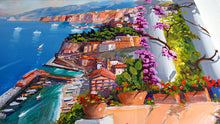 Load image into Gallery viewer, Sorrento painting, by Italian painter Silvio Valli &quot;Pointview on the gulf&quot;,Italian painting,Amalfitan Coast
