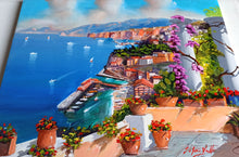 Load image into Gallery viewer, Sorrento painting, by Italian painter Silvio Valli &quot;Pointview on the gulf&quot;,Italian painting,Amalfitan Coast
