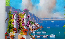 Load image into Gallery viewer, Amalfi painting, by Italian painter Silvio Valli &quot;Walkway on the coast&quot;,Italian painting,Amalfitan Coast
