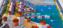 Load image into Gallery viewer, Amalfi painting, by Italian painter Silvio Valli &quot;Walkway on the coast&quot;,Italian painting,Amalfitan Coast
