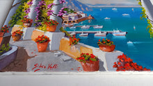 Load image into Gallery viewer, Amalfi painting, by Italian painter Silvio Valli &quot;Walkway on the coast&quot;,Italian painting,Amalfitan Coast
