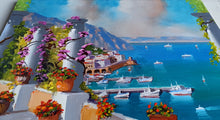 Load image into Gallery viewer, Amalfi painting, by Italian painter Silvio Valli &quot;Walkway on the coast&quot;,Italian painting,Amalfitan Coast
