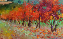 Load image into Gallery viewer, Tuscany painting landscape by Andrea Borella painter &quot;Autumn vineyard n°2&quot; original impressionist artwork Italy
