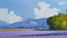 Load image into Gallery viewer, Tuscany painting by Andrea Borella Italian painter &quot;Lavender blooming&quot; Toscana landscape
