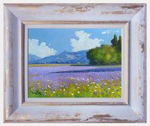 Load image into Gallery viewer, Tuscany painting by Andrea Borella Italian painter &quot;Lavender blooming&quot; Toscana landscape
