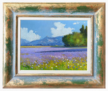 Load image into Gallery viewer, Tuscany painting by Andrea Borella Italian painter &quot;Lavender blooming&quot; Toscana landscape
