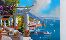 Load image into Gallery viewer, Amalfi painting, by Italian painter Silvio Valli &quot;Old terrace with flowers&quot;,Italian painting,Amalfitan Coast
