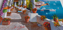 Load image into Gallery viewer, Amalfi painting, by Italian painter Silvio Valli &quot;Old terrace with flowers&quot;,Italian painting,Amalfitan Coast
