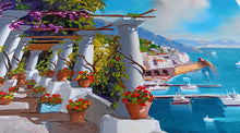 Load image into Gallery viewer, Amalfi painting, by Italian painter Silvio Valli &quot;Old terrace with flowers&quot;,Italian painting,Amalfitan Coast
