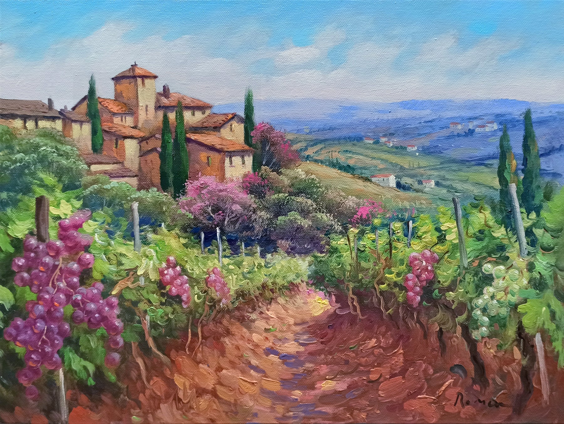 Tuscany painting by Domenico Ronca painter 