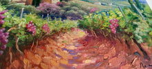 Load image into Gallery viewer, Tuscany painting by Domenico Ronca painter &quot;Vineyard foreground&quot; oil canvas original Toscana landscape
