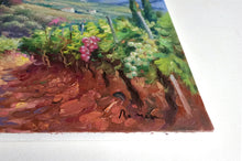 Load image into Gallery viewer, Tuscany painting by Domenico Ronca painter &quot;Vineyard foreground&quot; oil canvas original Toscana landscape
