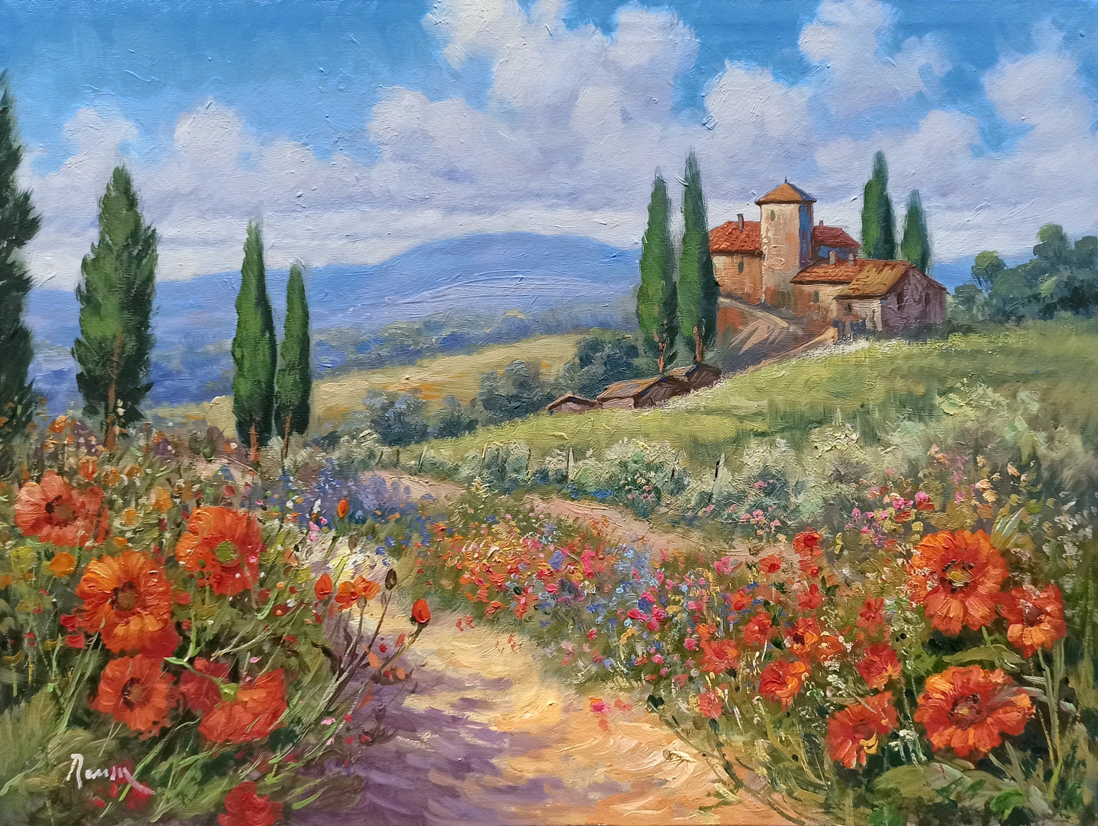 Tuscany painting by Domenico Ronca painter 